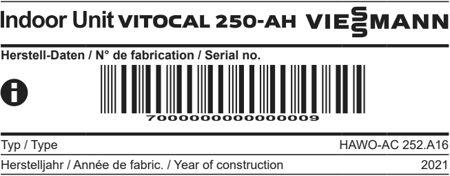 Beispiel eines Viessmann Typenschilds